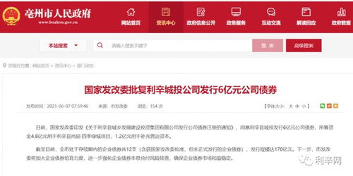 利辛城投公司发行6亿元公司债券