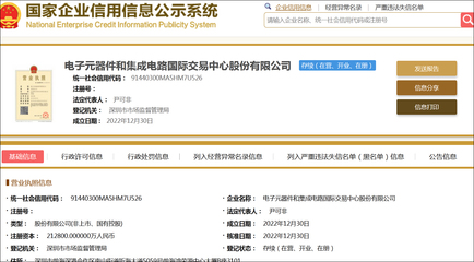 电子元器件和集成电路国际交易中心成立,注册资本21.28亿元