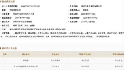 皇庭集团退出重庆皇庭珠宝公司 部分股权出质中植系