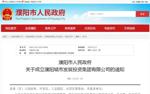 注册资本金20亿元，濮阳城市发展投资集团正式成立
